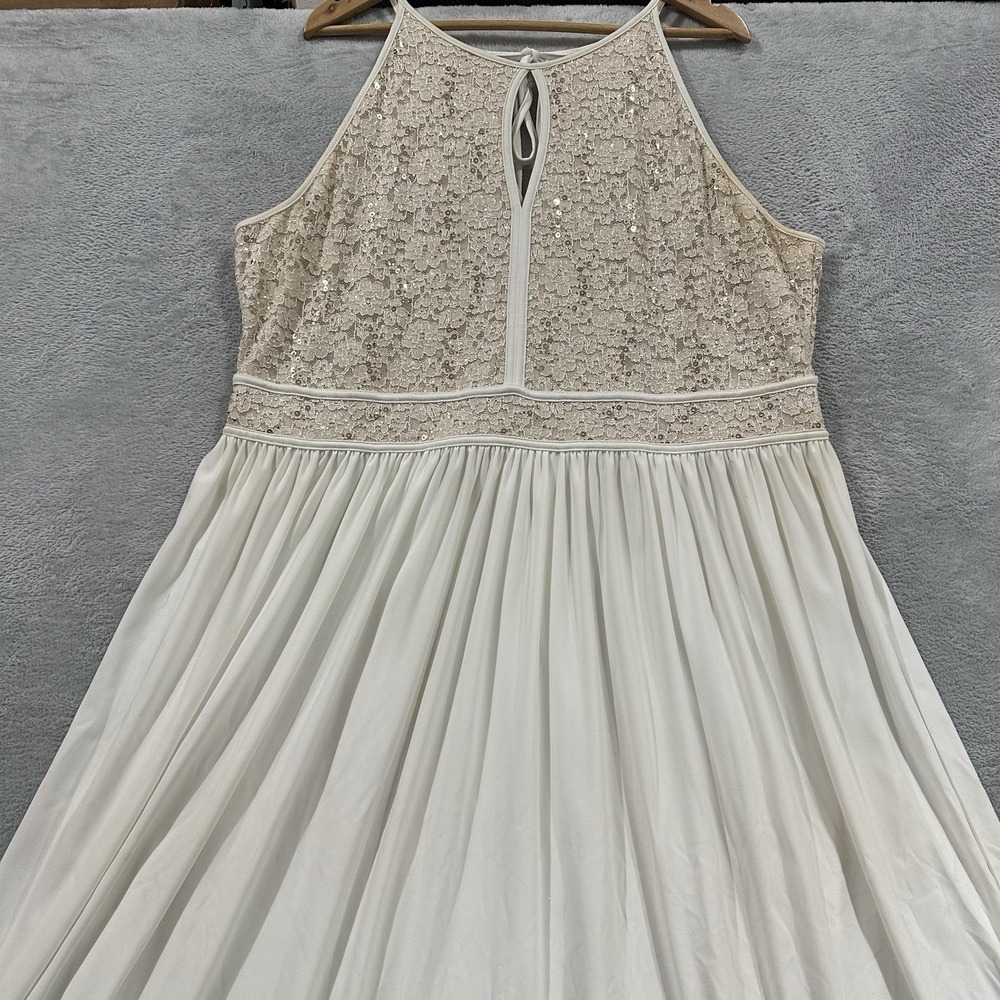 NW Woman Maxi Dress Women's 22W White Nude Lace Evening Gown Special Event
